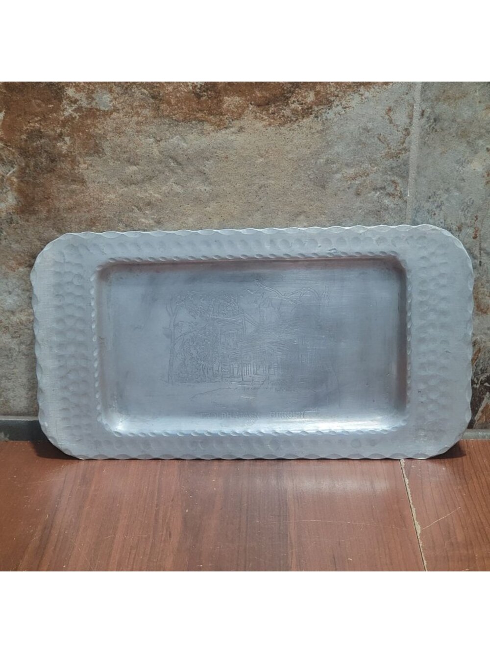 VTG Norwegian Pewter Aluminum Tray Troldhaugen Bergen Edvard Grieg Home Plaque